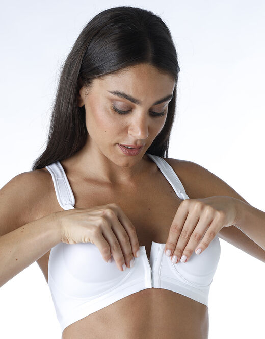 Lovable Reggiseno sportivo Active Comfort con apertura frontale alto impatto, bianco In Linea
