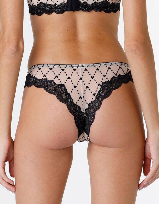 Lovable Brasiliano Velvet Tulle in pizzo e tulle, skin e nero Qualità