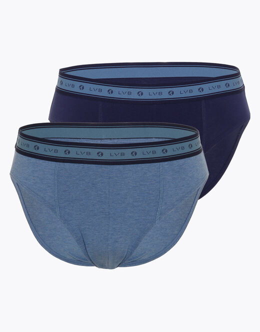 Lovable Slip bipack uomo in cotone biologico, blu melange Fino Al -60%
