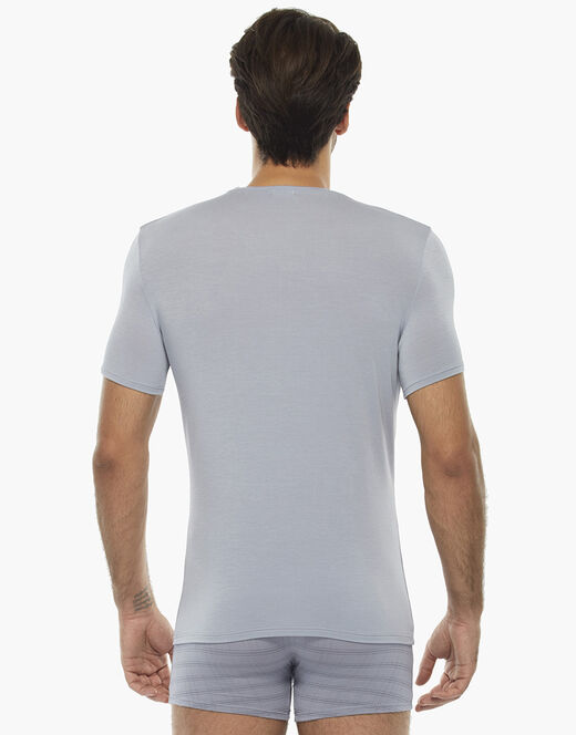 Lovable T-shirt uomo con scollo a v in micromodal, grigio chiaro Sottocosto