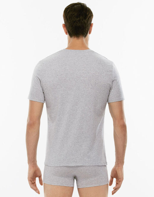 Lovable T-shirt girocollo Supima Premium Cotton in cotone elasticizzato, grigio melange Italy