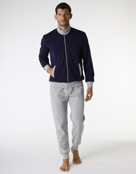 Lovable Homewear in cotone, blu navy e grigio melange In Linea