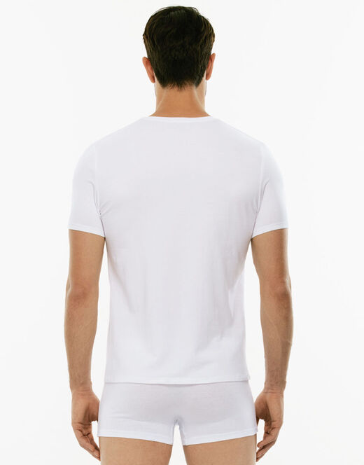 Lovable T-shirt girocollo Supima Premium Cotton in cotone elasticizzato, bianca Sottocosto