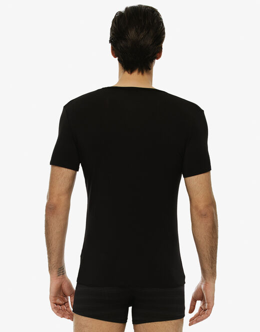 Lovable T-shirt uomo con scollo a v in micromodal, nera Sconto