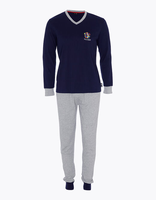 Lovable Pigiama in jersey di cotone, blu navy e grigio melange Negozio