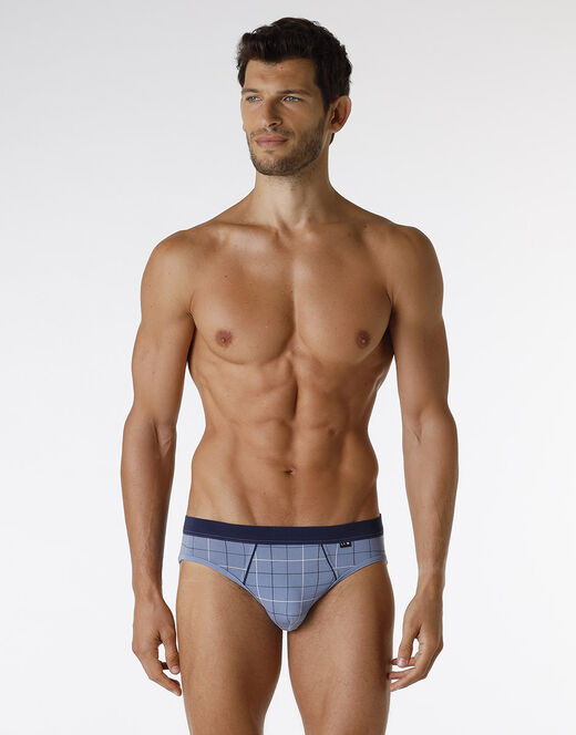 Lovable Slip Casual Stretch Cotton in cotone elasticizzato, azzurro con stampa a quadri 2025
