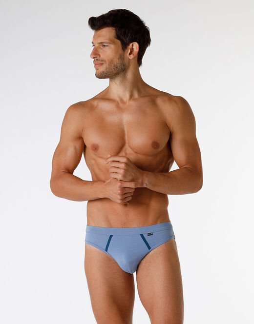 Lovable Slip Enriched Plain Cotton Modal in cotone e modal, azzurro polvere In Linea