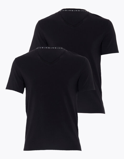 Lovable T-shirt girocollo uomo bipack in cotone biologico, nero Nuovo