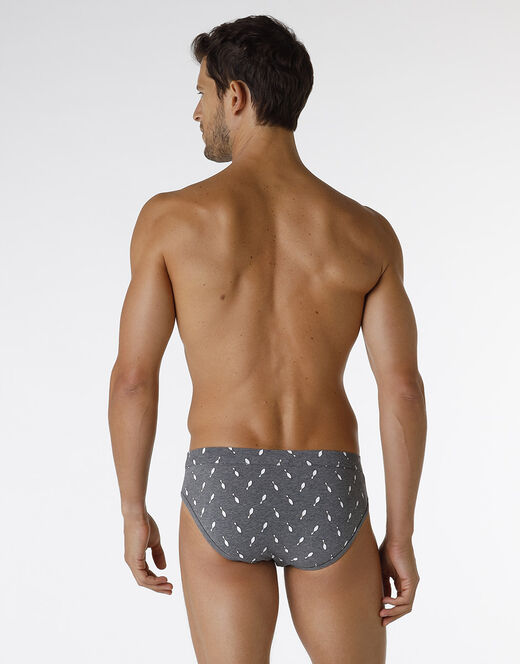 Lovable Slip Printed Stretch Cotton in cotone elasticizzato, grigio melange stampato Vendita