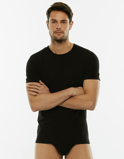 Lovable T-Shirt girocollo Cotton Stretch in cotone elasticizzato, nero Spedizione Gratuita