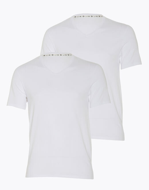 Lovable T-shirt girocollo uomo bipack in cotone biologico, bianco Consegna Veloce