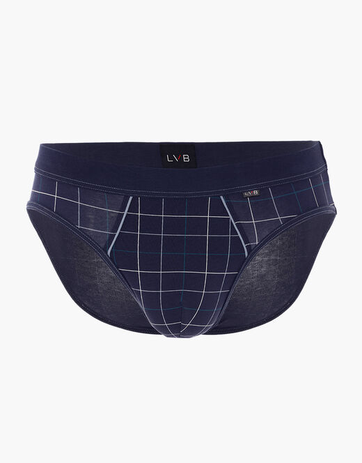 Lovable Slip Casual Stretch Cotton in cotone elasticizzato, blu navy con stampa a quadri Prezzo Ridotto