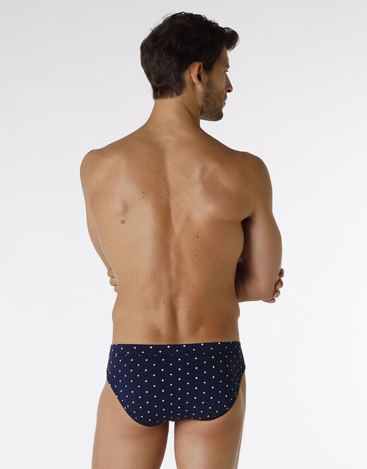 Lovable Slip Classic Cotton Modal, blu navy con stampa geometrica In Linea