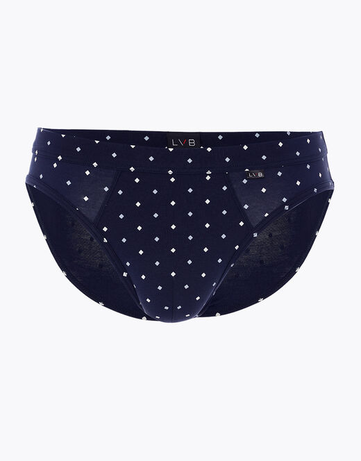 Lovable Slip Classic Cotton Modal, blu navy con stampa geometrica In Linea