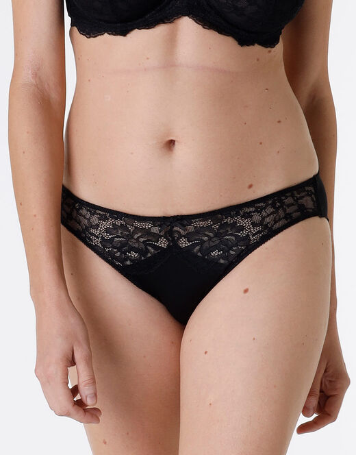Lovable Slip Sophisticated Lace in pizzo e microfibra, nero Vendita Calda