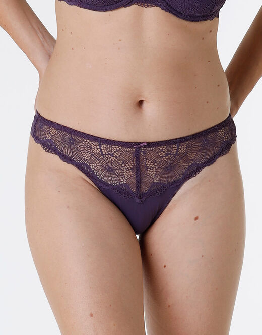 Lovable Brasiliano Pretty Lace in pizzo e microfibra, tornado scuro Vendite Flash