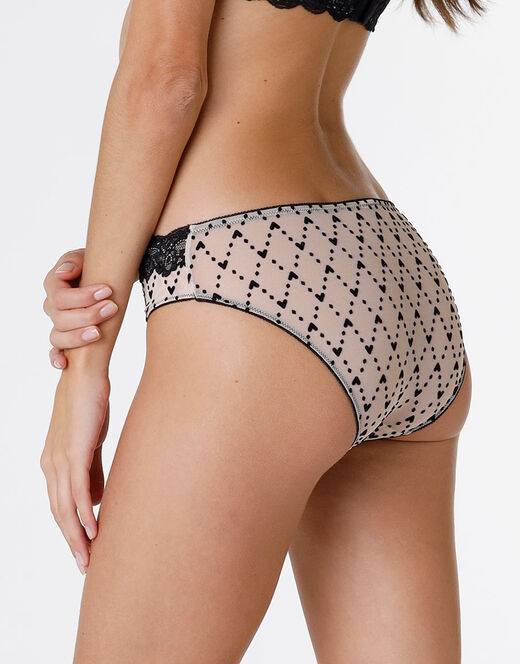 Lovable Slip Velvet Tulle in pizzo e tulle, skin e nero In Saldo
