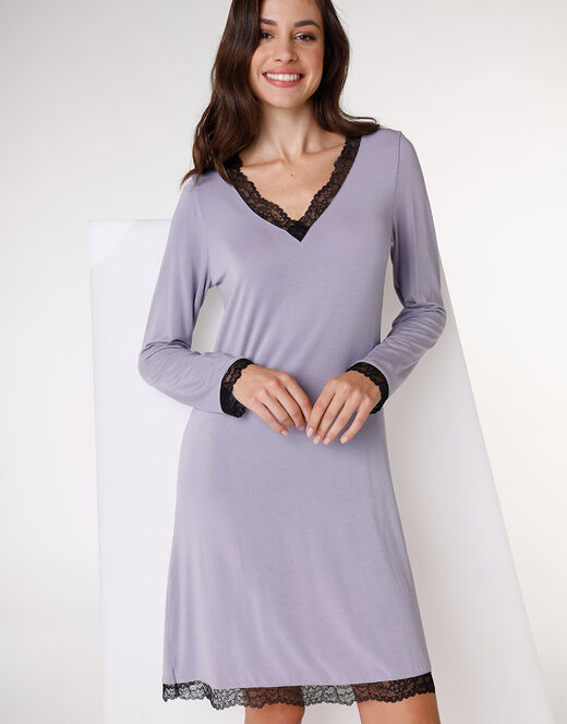 Lovable Camicia da notte in jersey di modal elasticizzato, tornado chiaro Prezzo di fabbrica