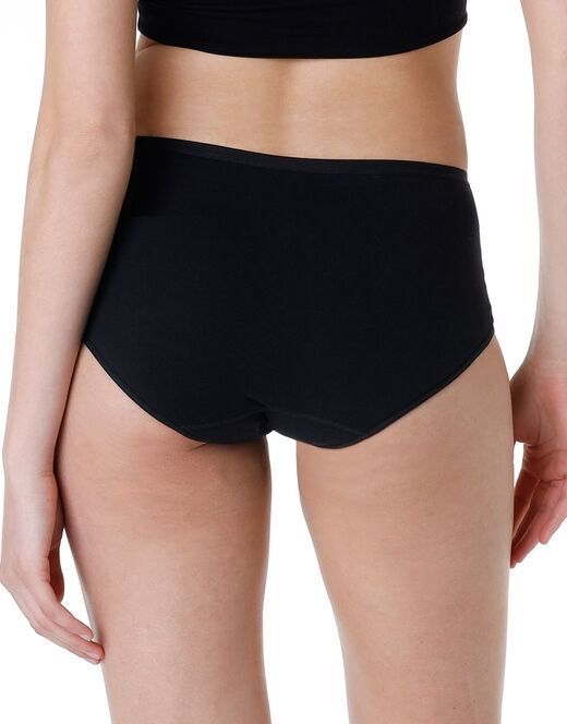 Lovable Slip midi assorbente lavabile in cotone elasticizzato, nero Black Friday
