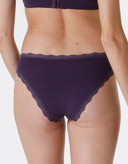 Lovable Slip Lovable Panties in cotone e pizzo elasticizzati, tornado scuro Offerte esclusive