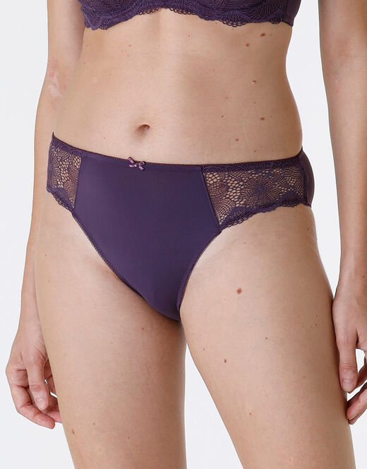 Lovable Slip Pretty Lace in pizzo e microfibra, tornado scuro Ultimi tre giorni