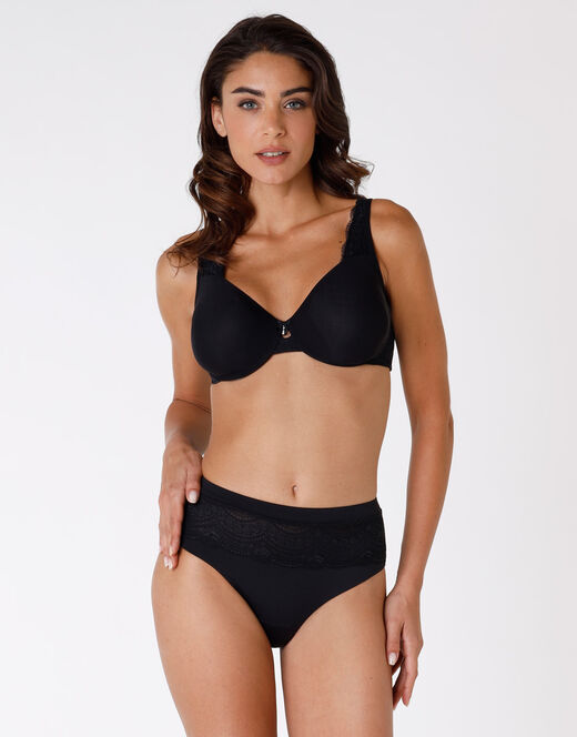 Lovable Reggiseno con ferretto Celebrity Minimizer, in pizzo e microfibra, nero Latest stili