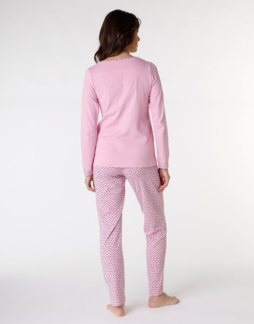 Lovable Pigiama lungo in jersey di cotone, rosa con motivi e stampa 50% di sconto con spedizione gratuita