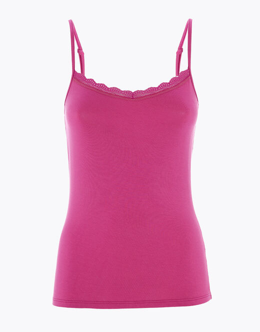 Lovable Top Basic Soul in viscosa e pizzo, rosa sorbetto Sconto