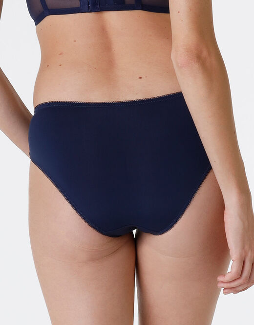 Lovable Slip Striped Lace in pizzo e microfibra, blu scuro Vendite Flash
