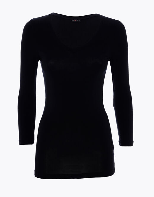 Lovable Maglia con manica a 3/4 effetto thermal Basic Soul, nero Negozio