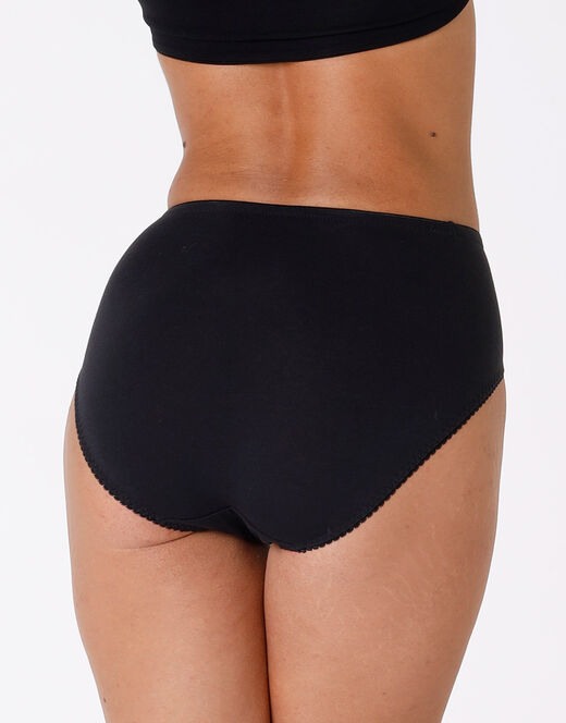 Lovable Slip midi Lovely Charme nero in cotone elasticizzato con pizzo Offerta natalizia