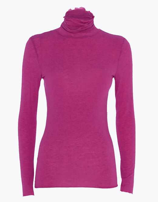 Lovable Maglia a collo alto e manica lunga in modal e cashmere, rosa sorbetto Latest fashion