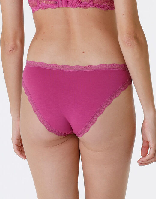 Lovable Slip Lovable Panties in cotone e pizzo elasticizzati, rosa sorbetto Comprane uno, ottenene uno gratis