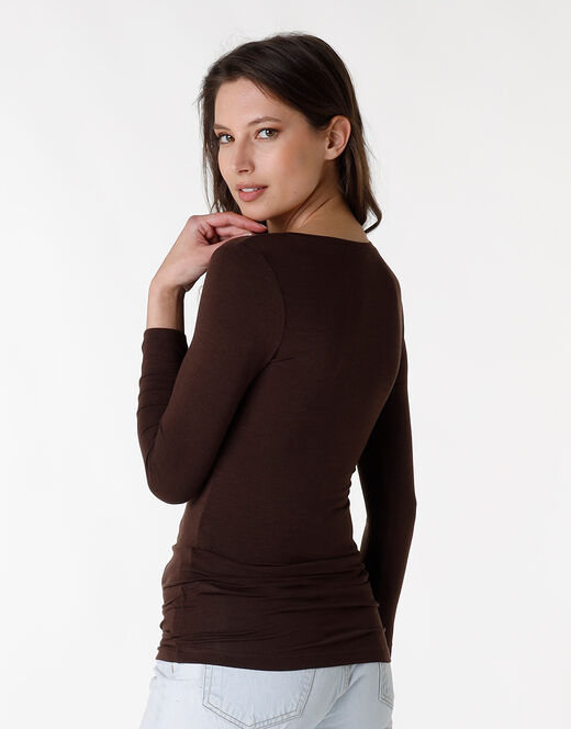 Lovable Maglia con manica a 3/4 effetto thermal Basic Soul, caffè Prezzo basso