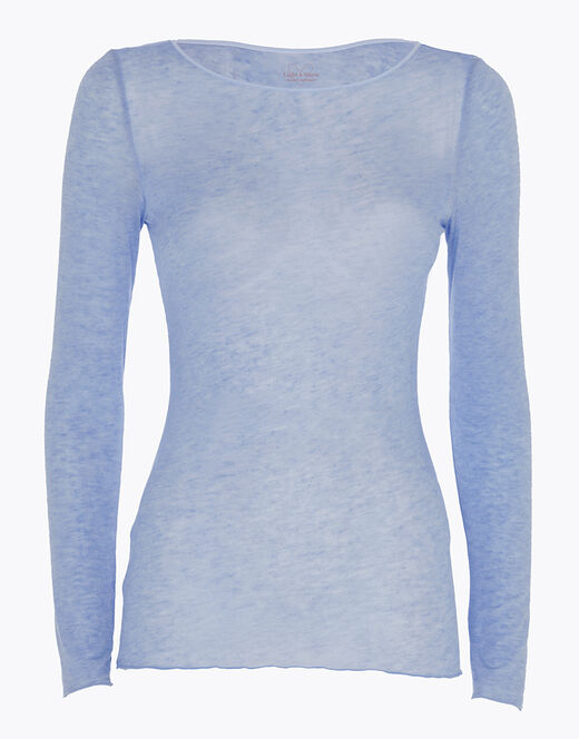 Lovable Maglia con scollo a barchetta e manica lunga in modal e cashmere, ortensia Super Saving Price