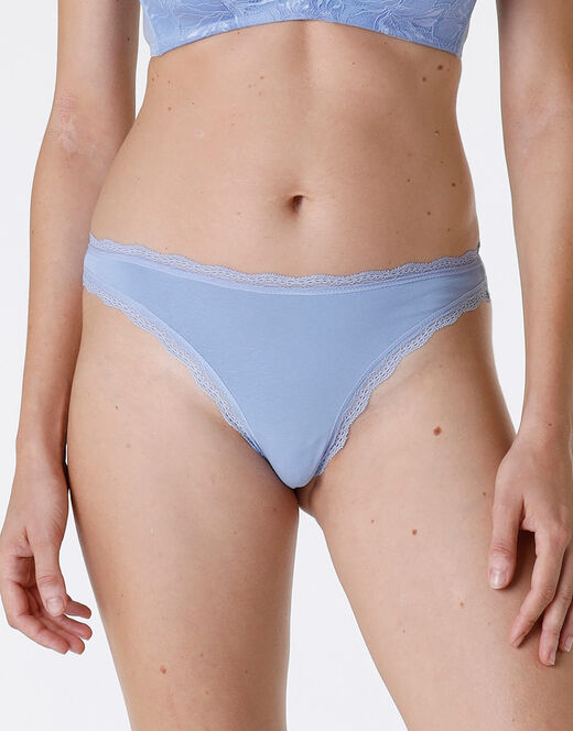Lovable Slip Lovable Panties in cotone e pizzo elasticizzati, ortensia Ultimi tre giorni