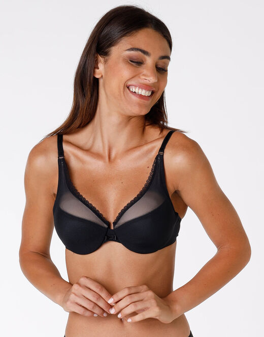 Lovable Reggiseno con ferretto Tonic Lift in pizzo e tulle, nero Sconti questo mese