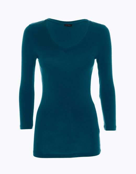 Lovable Maglia con manica a 3/4 effetto thermal Basic Soul, ottanio 2025