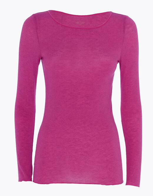 Lovable Maglia con scollo a barchetta e manica lunga in modal e cashmere, rosa sorbetto Promozione Limitata