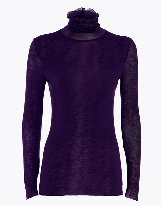 Lovable Maglia a collo alto e manica lunga in modal e cashmere, tornado scuro Convenienza
