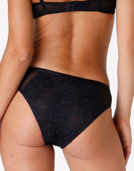 Lovable Slip Anniversary Lace in pizzo riciclato e tulle, nero Bestseller