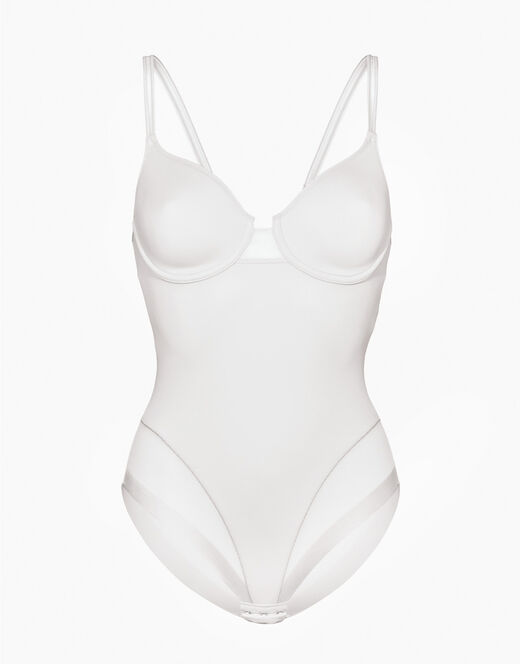 Lovable Body contenitivo con ferretto in microfibra e tulle Millenium Equilibre, bianco Ultimi tre giorni