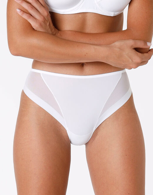 Lovable Slip midi sgambato Invisibile Ultralight bianco in microfibra e tulle Enormi sconti