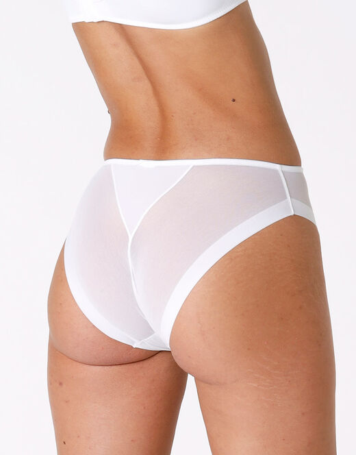 Lovable Slip midi sgambato Invisibile Ultralight bianco in microfibra e tulle Enormi sconti