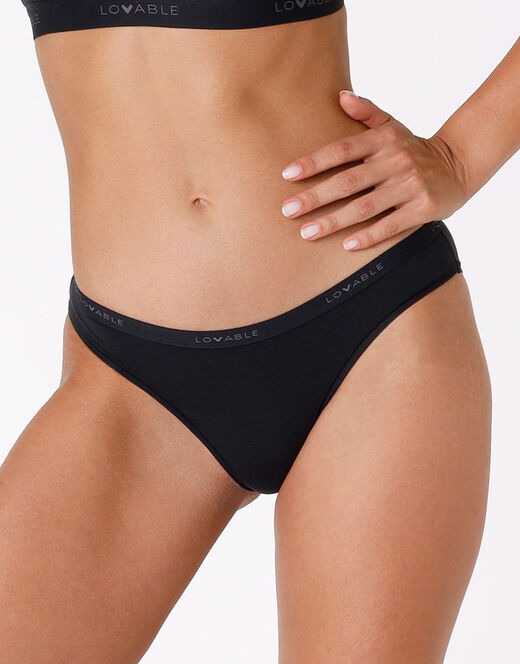 Lovable Slip Originals in jersey di cotone modal, nero Promozione