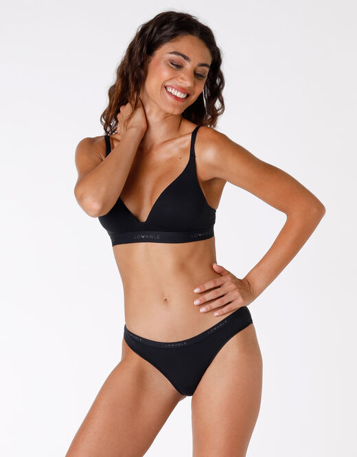Lovable Slip Originals in jersey di cotone modal, nero Promozione