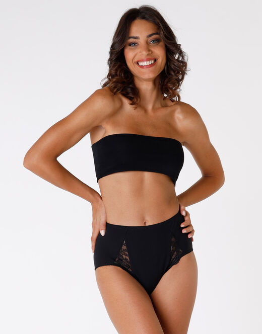 Lovable Slip maxi contenitivo Lovely Charme, nero in cotone elasticizzato con pizzo Shopping Online