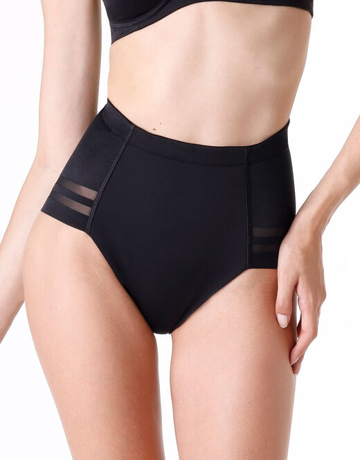 Lovable Guaina contenitiva Shaping New Fit in microfibra doppiata e tulle, nero In Vendita