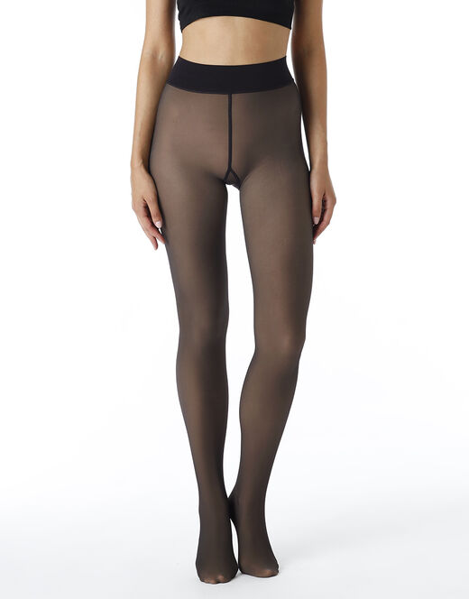 Lovable Collant Warm & Transparent 80 denari, caldi effetto trasparente, Neri Nuova