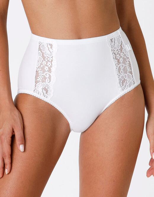 Lovable Slip maxi lovely charme, bianco in cotone elasticizzato con pizzo Comprare a buon mercato